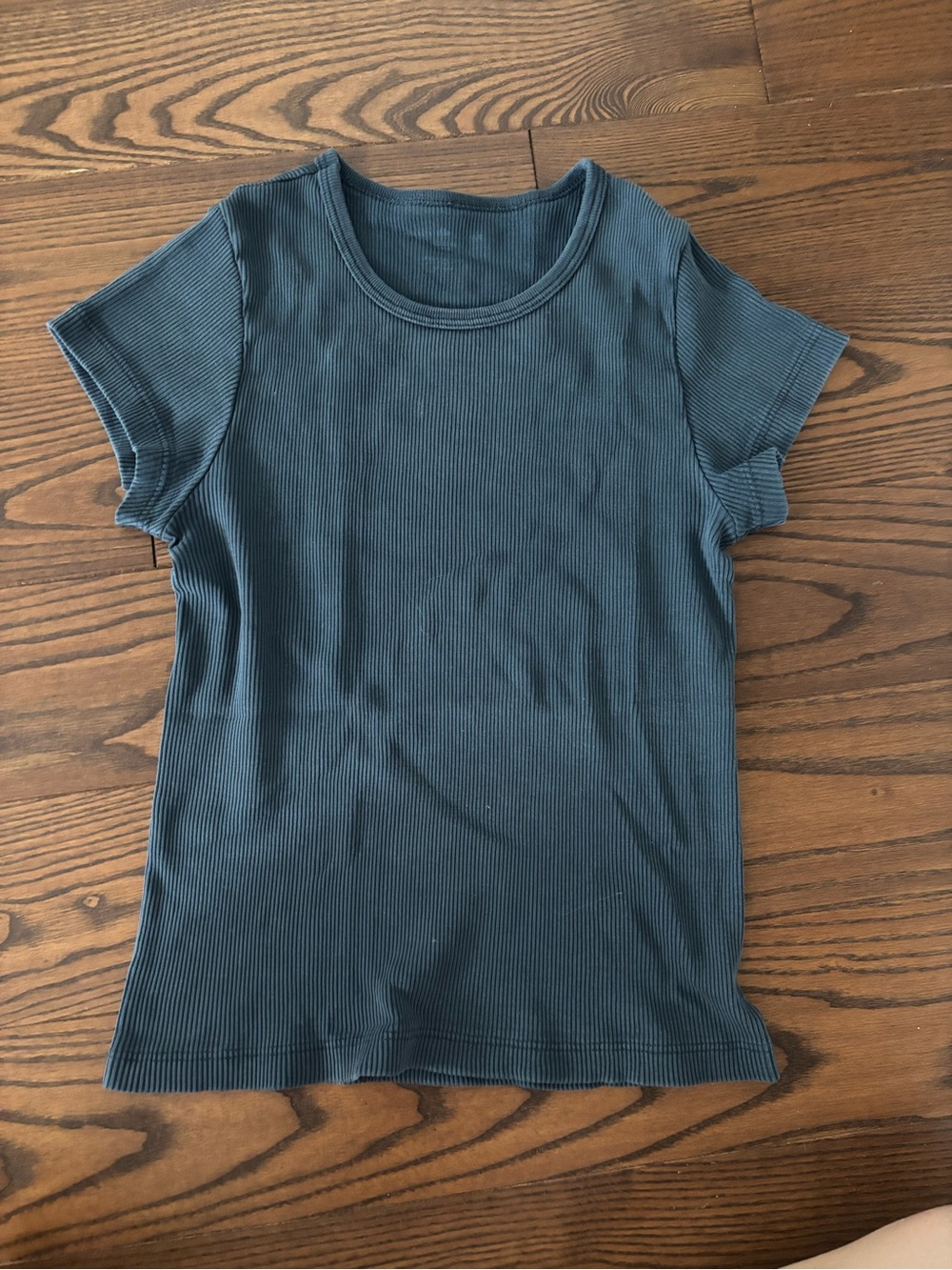 Brandy Melville Ribbed Tee in Navy